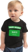 Saudi-Arabia baby shirt met vlag zwart jongens en meisjes - Kraamcadeau - Babykleding - Saoedi-Arabie landen t-shirt 80 (7-12 maanden)