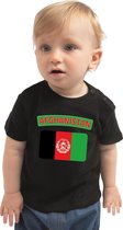 Afghanistan baby shirt met vlag zwart jongens en meisjes - Kraamcadeau - Babykleding - Afghanistan landen t-shirt 62 (1-3 maanden)