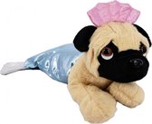 pluchen hondenknuffel in kostuum 40 cm blauw