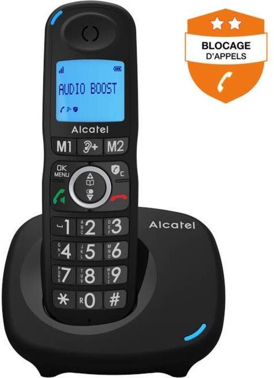 Téléphone résidentiel sans fil Alcatel XL595B Dect pour ligne fixe | Noir |  bol.com