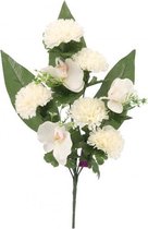 kunstboeket Anjer Orchidee 48 x 8 cm wit