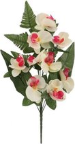 kunstplant orchidee 20 x 10 x 53 cm groen/wit/roze