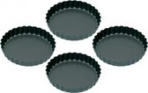 bakvorm mini 10 cm aluminium grijs 4 stuks