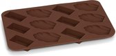 chocoladevorm 17 x 12 cm siliconen bruin 12 vaks