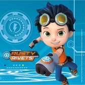 servetten Rusty Rivets 33 cm 16 stuks blauw