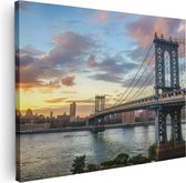 Artaza Canvas Schilderij Manhattan Bridge Brug In New York - 40x30 - Klein - Foto Op Canvas - Canvas Print