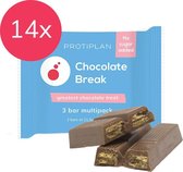 Protiplan | Chocolate Break | Atkins Recept | 14 Repen | 14 x 64,5 gram | Snel afvallen zonder poespas!