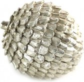 decoratie dennenappel 17 cm polyresin zilver