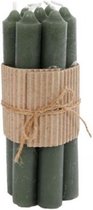 kaarsen Ambiance 16 x 2 cm wax legergroen 7 stuks