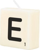 kaars Scrabble letter E wax 2 x 4 cm zwart/wit