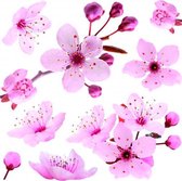muursticker Blossom dames vinyl roze 12-delig