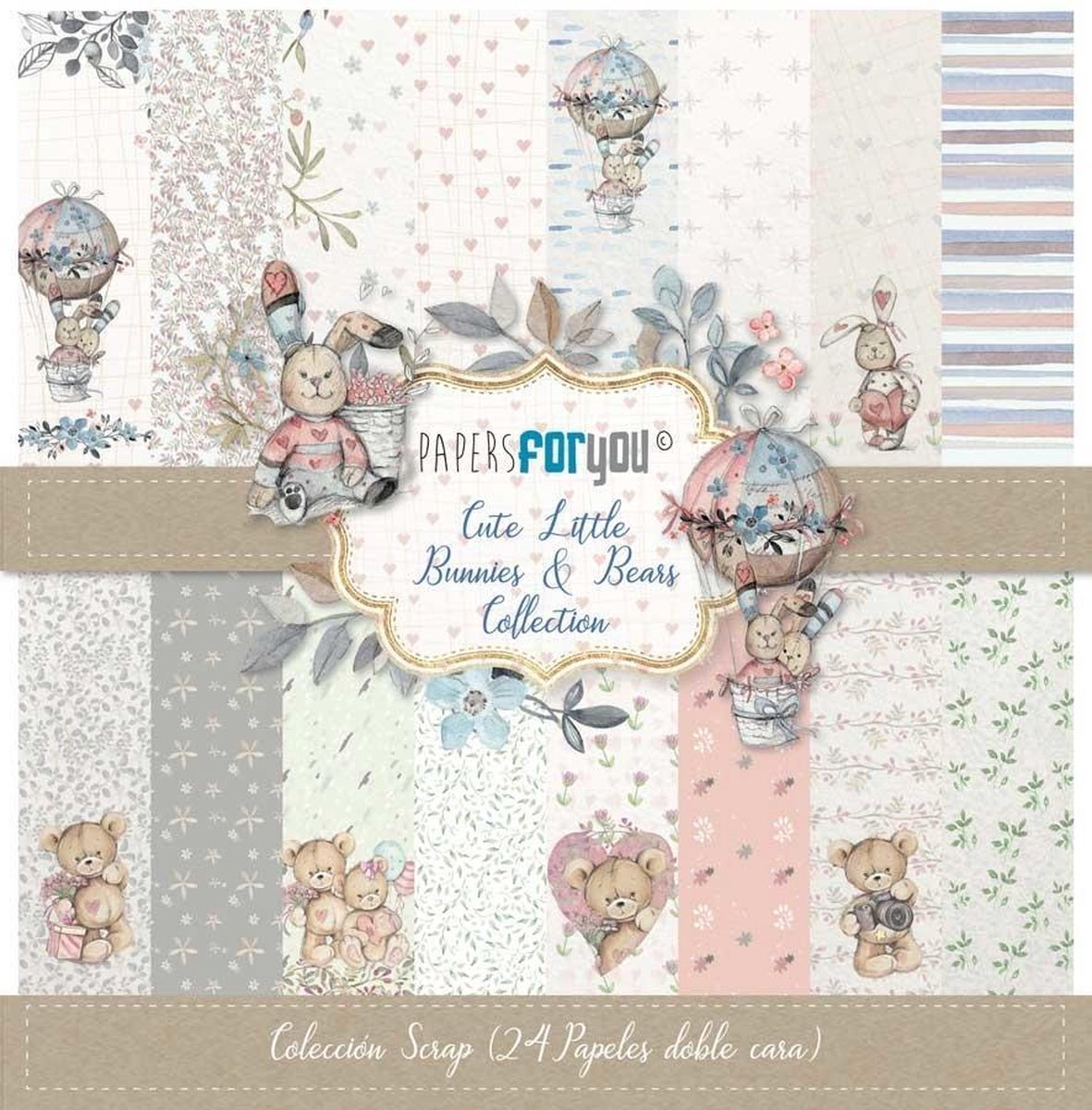 Cute Little Bunnies & Bears 6x6 Inch Paper Pack (24pcs) (PFY-3044)