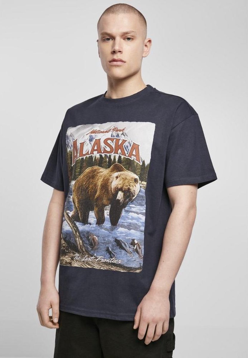 Mister Tee Alaska Vintage Oversize Heren T-shirt S Blauw