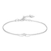 Twice As Nice Armband in zilver, zirkonia 3 mm, opaal wit  16 cm+3 cm