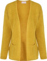 Cassis - Female - Cardigan in Bernadette-stijl met lurex  - Oker