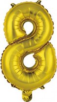 foliebalon Cijfer 8 35 cm goud