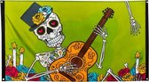 banner D√≠a de los Muertos 150 cm polyester groen