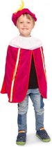 pietencape en muts junior polyester roze/rood one-size