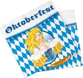 servetten Oktoberfest 33 cm papier blauw/wit 20 stuks