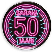 button 50 Sarah neon 5,5 cm zwart