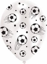 ballonnen Voetbal 27,5 cm wit/zwart 6 stuks