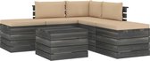 Medina 6-delige Loungeset met kussens pallet massief grenenhout