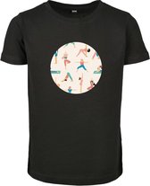 Urban Classics Kinder Tshirt -Kids 122- Yoga Girls Zwart