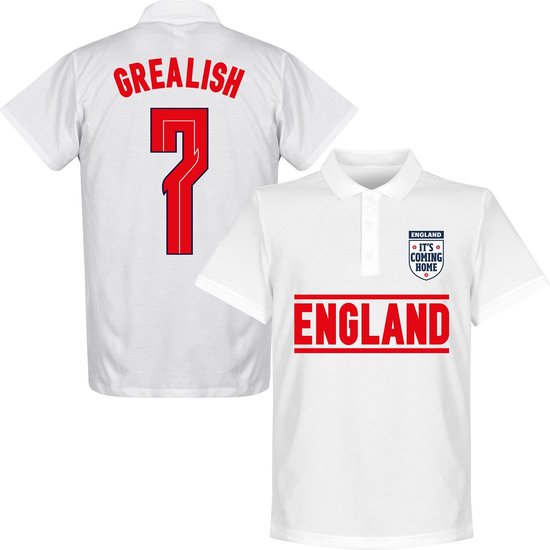 Engeland Grealish 7 Team T-Shirt - Wit - Kinderen