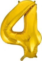 cijferballon 4 folie 86 cm goud