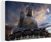 Énorme Bouddha en pierre à Hong Kong 30x20 cm - petit - Tirage photo sur toile (Décoration murale salon / chambre)