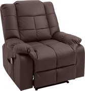 Nancy's Guayama Massagestoel - Relaxfauteuil - Loungestoel - Verwarmingsfunctie - Bruin/Grijs - Verstelbaar - Kunststof - Voetensteun - 94 x 99 x 99 cm