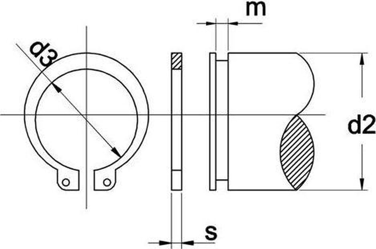 Borgring Din471 28X1,5Mm Voor As - 100 stuks