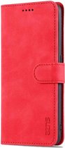 AZNS Oppo A94 Hoesje Book Case Kunst Leer Rood