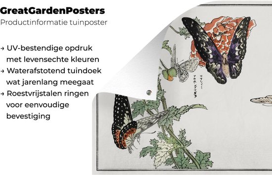 Décoration murale extérieure Papillon - Japon - Bloem - 160x120 cm - Toile de jardin - Poster extérieur