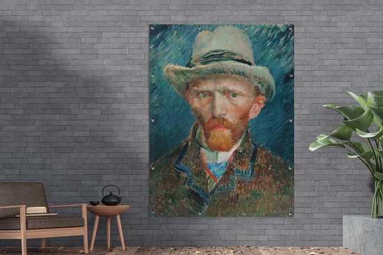 Décoration murale' extérieur Autoportrait - Vincent van Gogh - 120x160 cm - Toile jardin