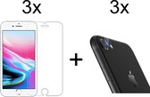Beschermglas iPhone SE 2020/7/8 Screenprotector 3 stuks - iPhone SE 2020/7/8 Screenprotector Glas - iPhone SE 2020/7/8 Screen Protector Camera - 3 stuks