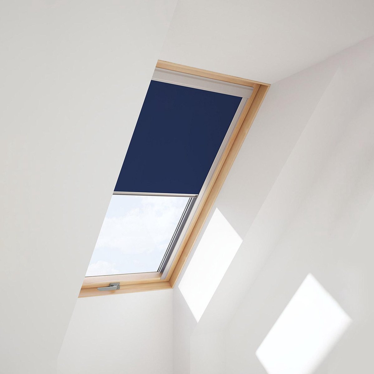 Contrio Dakraam Verduisterend Rolgordijn passend op VELUX M08, 308, 2, *Donkerblauw*
