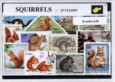 Eekhoorns – Luxe postzegel pakket (A6 formaat) : collectie van 25 verschillende postzegels van eekhoorns – kan als ansichtkaart in een A6 envelop - authentiek cadeau - kado tip - g