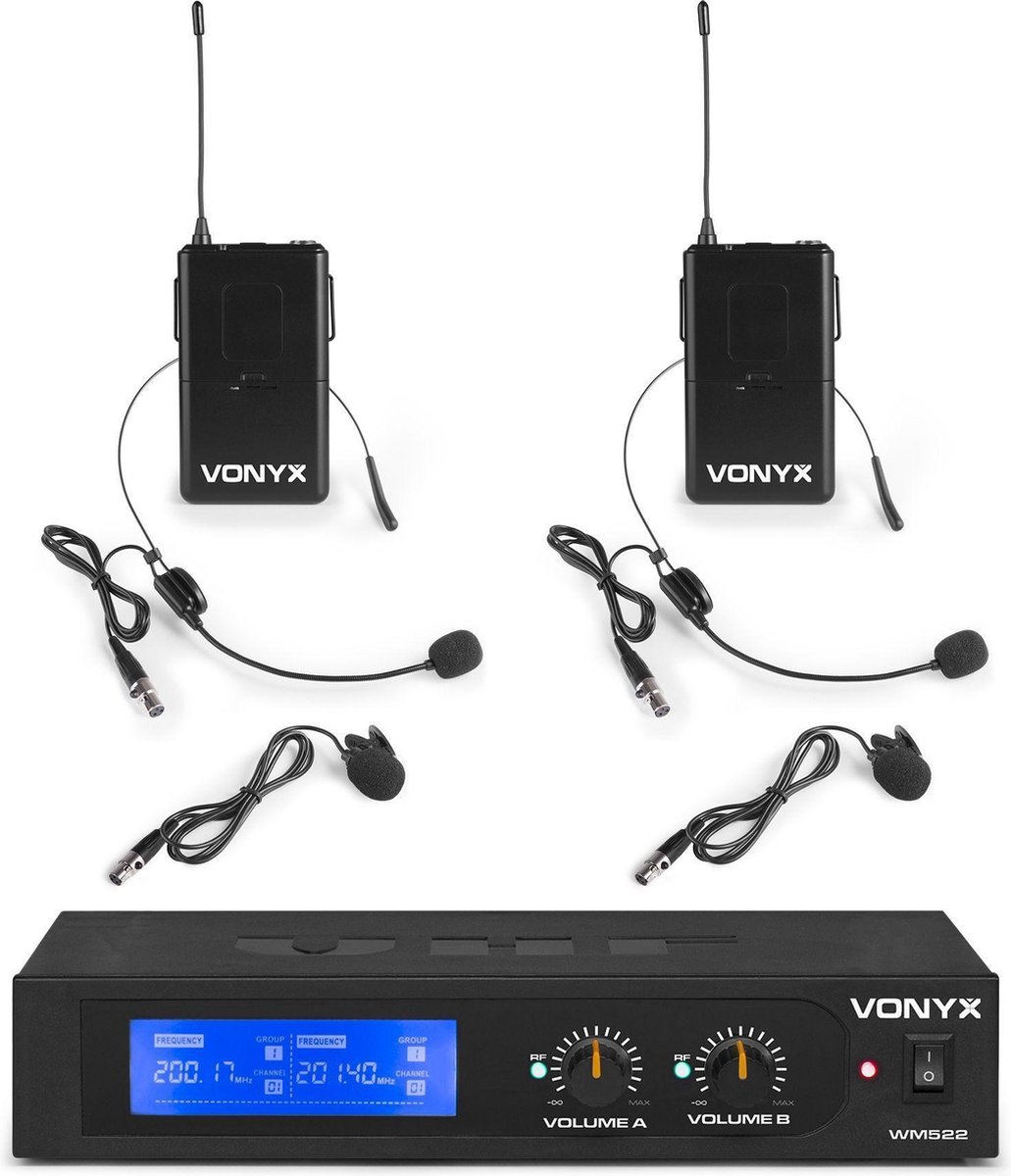 Nieuwjaar gebed goedkoop Draadloze microfoon - Vonyx WM522B draadloze microfoonset met 2 headsets en  bodypacks | bol.com
