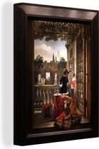 Canvas Schilderij Het terras - Carel Fabritius - 60x80 cm - Wanddecoratie