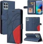 Voor Motorola Edge S/Moto G100 Dual-color Splicing Horizontale Flip PU Lederen Case met Houder & Kaartsleuven & Portemonnee (Blauw)