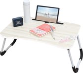 LaptopTafel -Arvioo-laptop-laptoptafel voor comfortabel en gezond werken en surfen, laptop tafel voor bed, opvouwbare laptoptafel, laptophouder, ook voor 17 inch (kaartsleuf, wit)