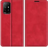 Oppo A94 5G Hoesje Portemonnee Book Case Kunstleer - Rood