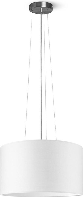 Home Sweet Home hanglamp Bling - verlichtingspendel Hover inclusief lampenkap - lampenkap 40/40/22cm - pendel lengte 100 cm - geschikt voor E27 LED lamp - wit