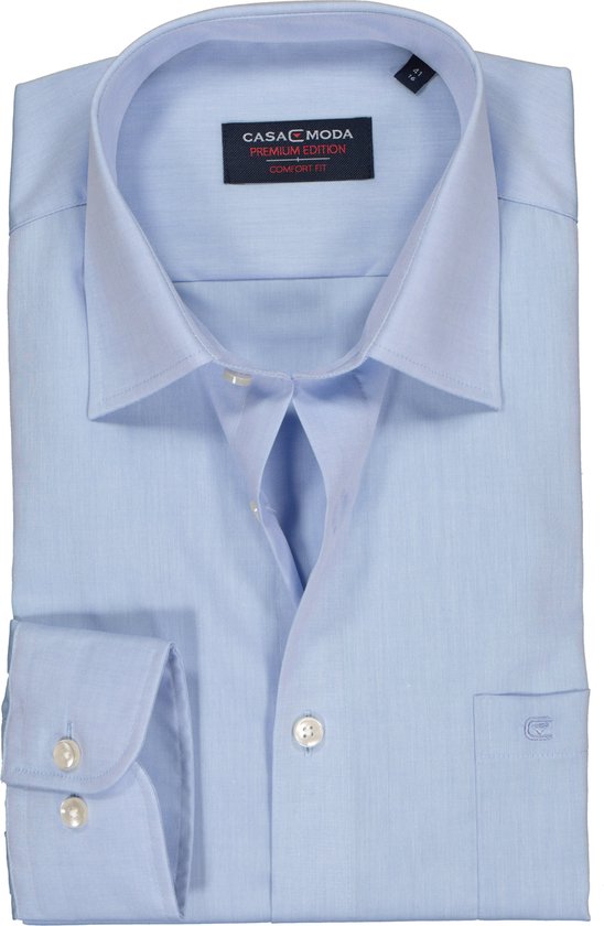 Casa Moda Comfort Fit overhemd - mouwlengte 72 - licht blauw - boordmaat 48