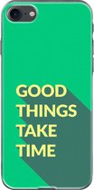 Apple iPhone SE Telefoonhoesje - Transparant Siliconenhoesje - Flexibel - Met Quote - Good Things - Groen