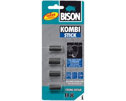 Bison Kombi Stick 4 x 5 gram porties - handige kleine porties voor 1001 reparaties in en om het huis, snel, overschilderbaar, krimpt niet, binnen & buiten, auto, boot, caravan, gereedschap