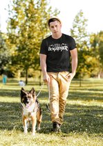 The Dogfather T-shirt, Uniek Cadeau Voor Hond Vaders, Hondenliefhebber T-shirt, Hond Papa Geschenken, Unisex Zachte Stijl T-shirt, D001-012B, S, Zwart