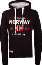 Geographical Norway Hoodie Heren Sweatshirt Zwart Guitre - L