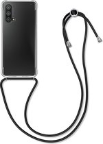 kwmobile telefoonhoesje compatibel met OnePlus Nord CE 5G - Hoesje met koord - Back cover in transparant / zwart